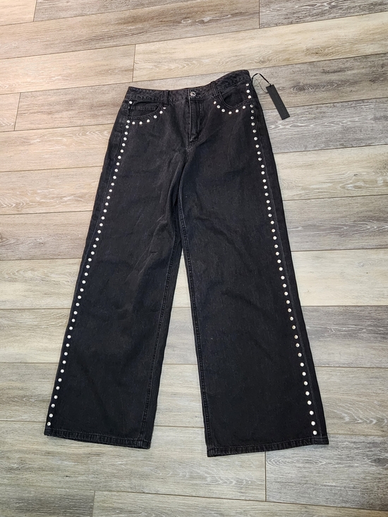 House of Harlow 1960 Denim - House of Harlow 1960 Black Wide-Leg Studded Jeans Size 10